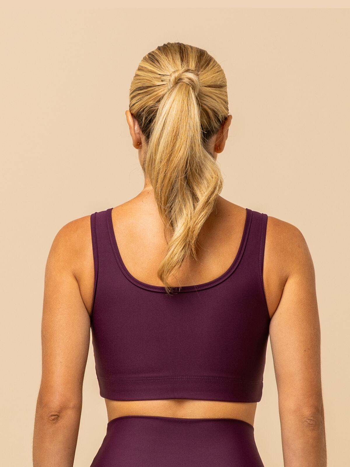 Burgundy Sports Top – Wide Straps & Square Neckline