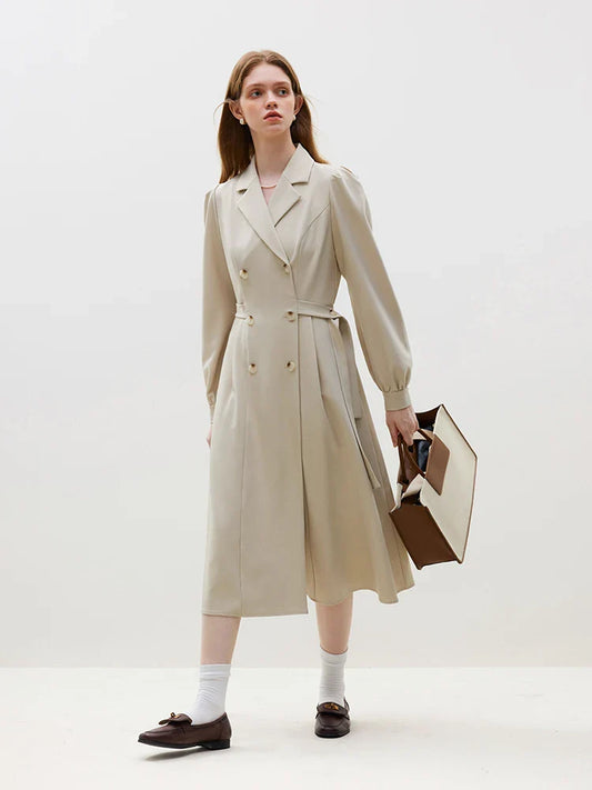 Elegant Khaki Office Dress
