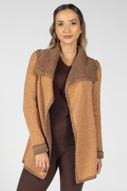 Women’s Reversible Knit Coat Brown – Elegant and Comfortable