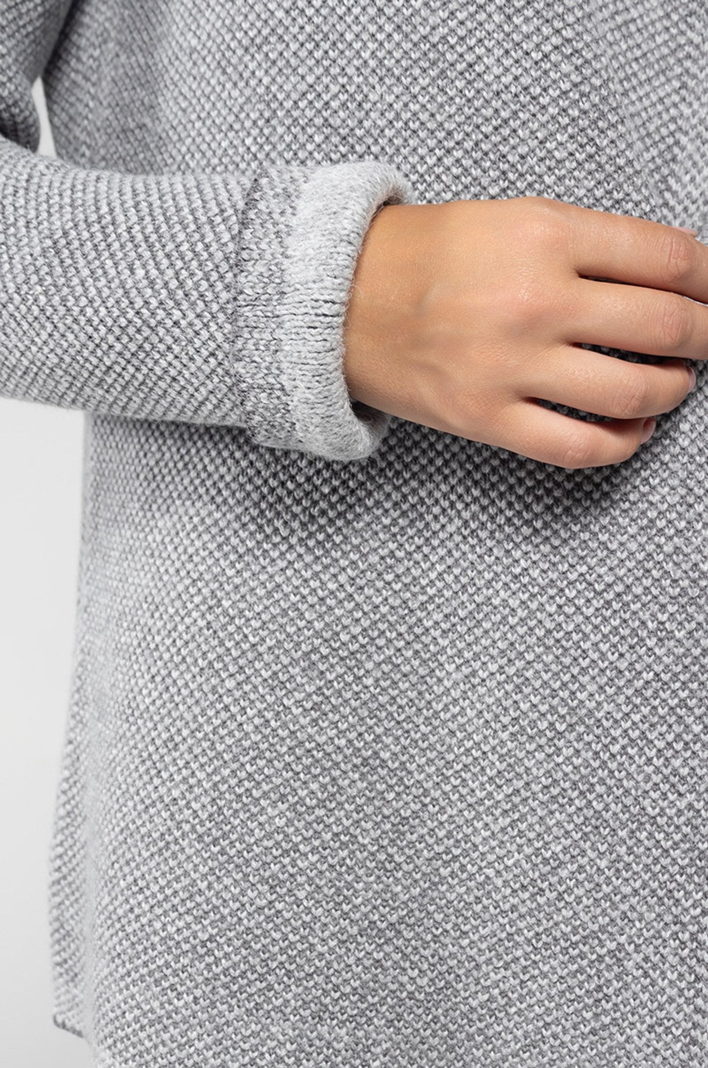 Women’s Reversible Knit Coat Grey – Elegant and Comfortable