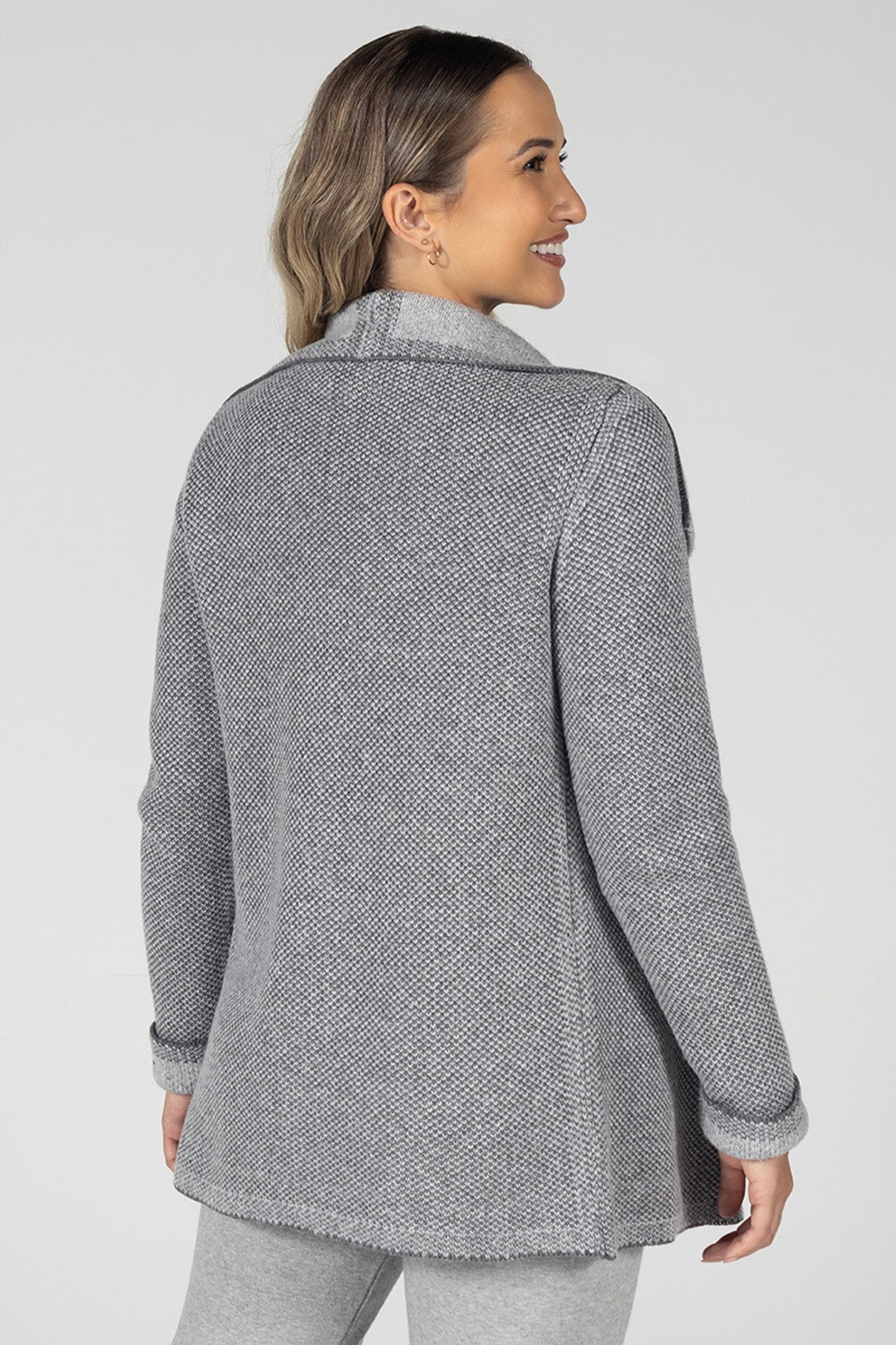 Women’s Reversible Knit Coat Grey – Elegant and Comfortable