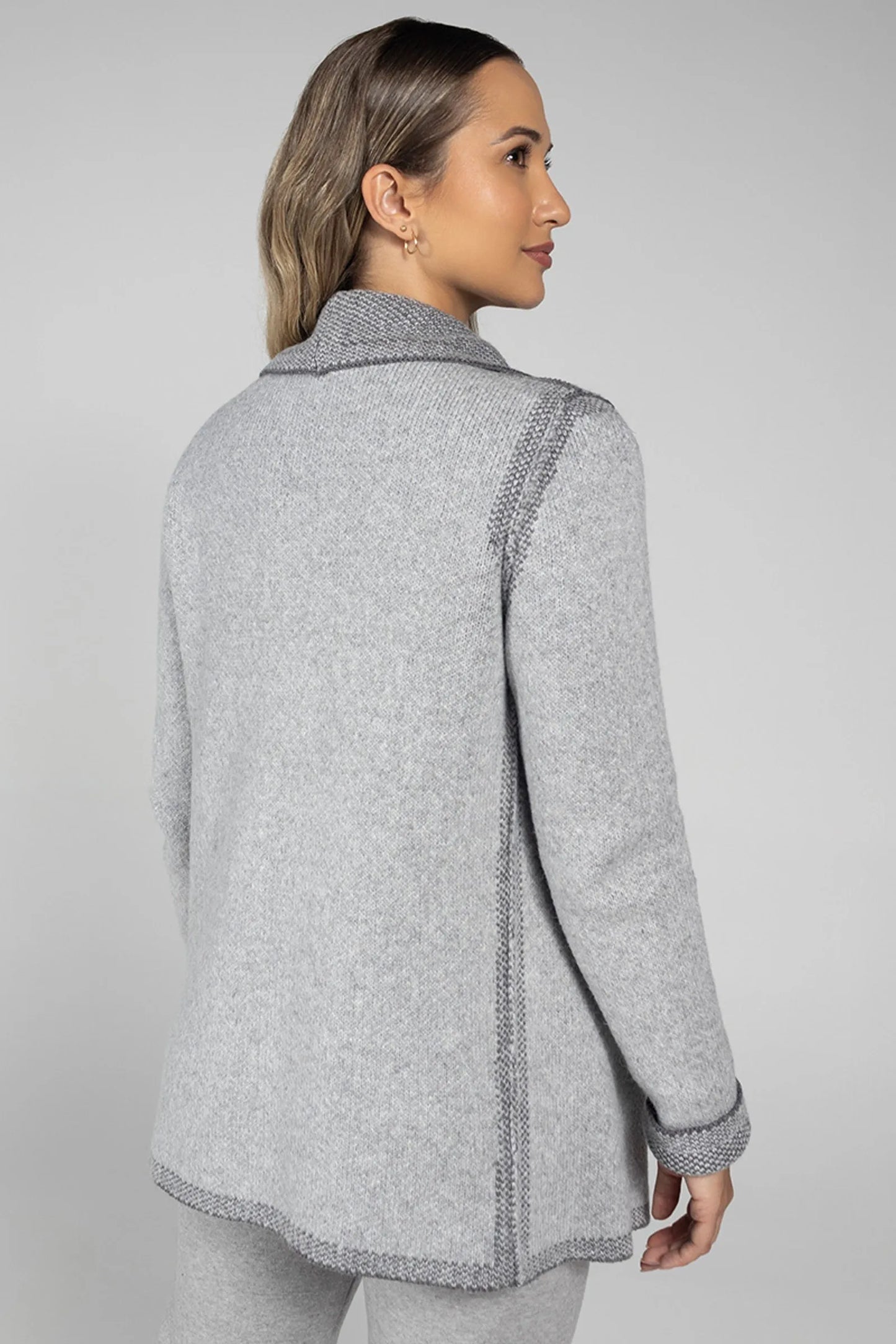Women’s Reversible Knit Coat Grey – Elegant and Comfortable