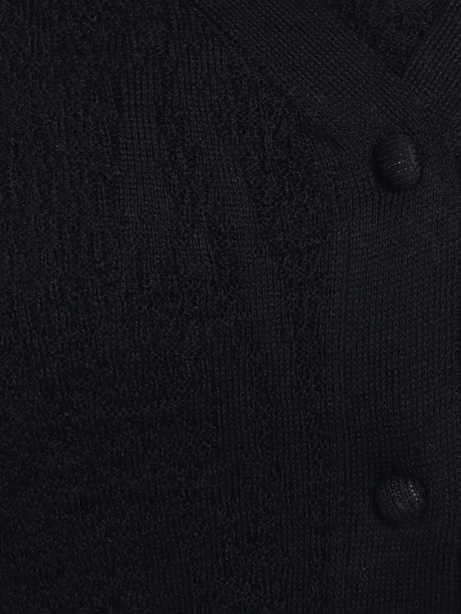 Women’s Black Textured Cotton Cardigan