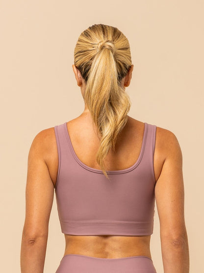 Pink Sports Top – Wide Straps & Square Neckline