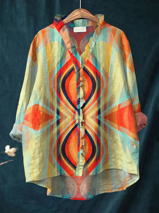 Claire | Sunset Geometry Blouse