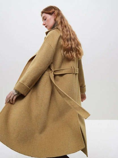Elegant Wool Blend Long Coat