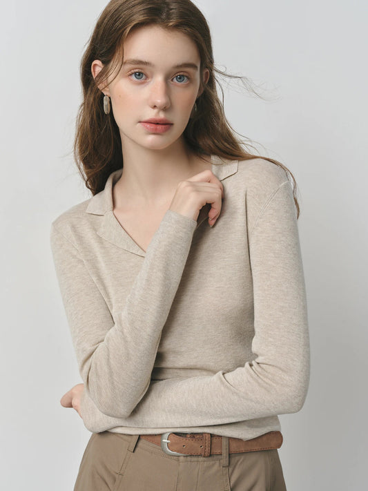 Elegant V-Neck Knit Top