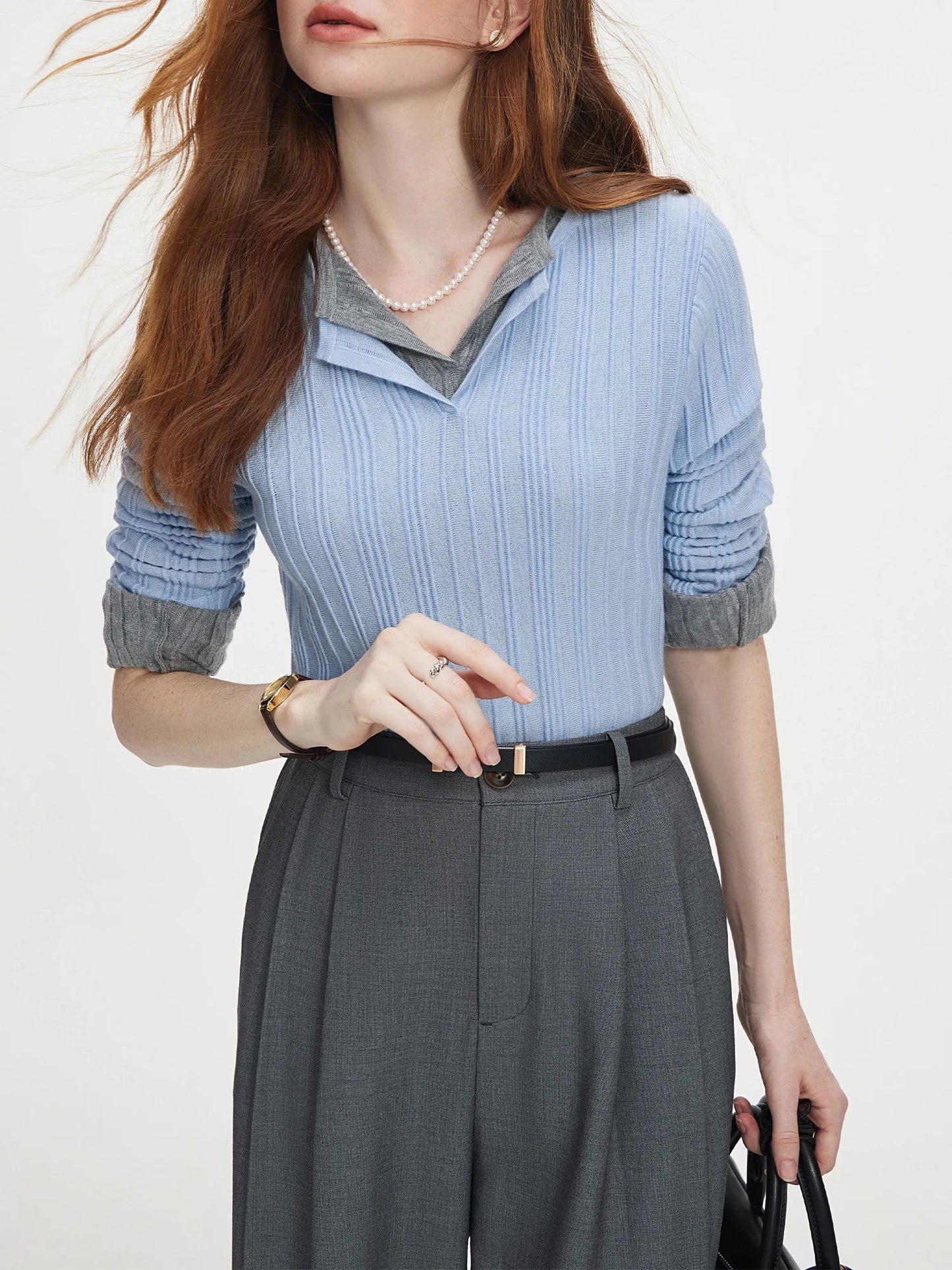 Elegant V-Neck Knit Pullover