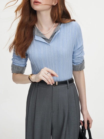 Elegant V-Neck Knit Pullover