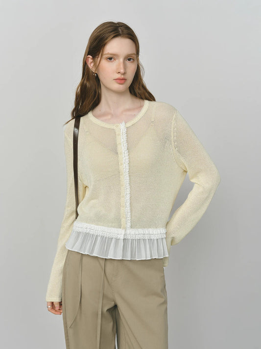 Chic Mesh Knit Cardigan