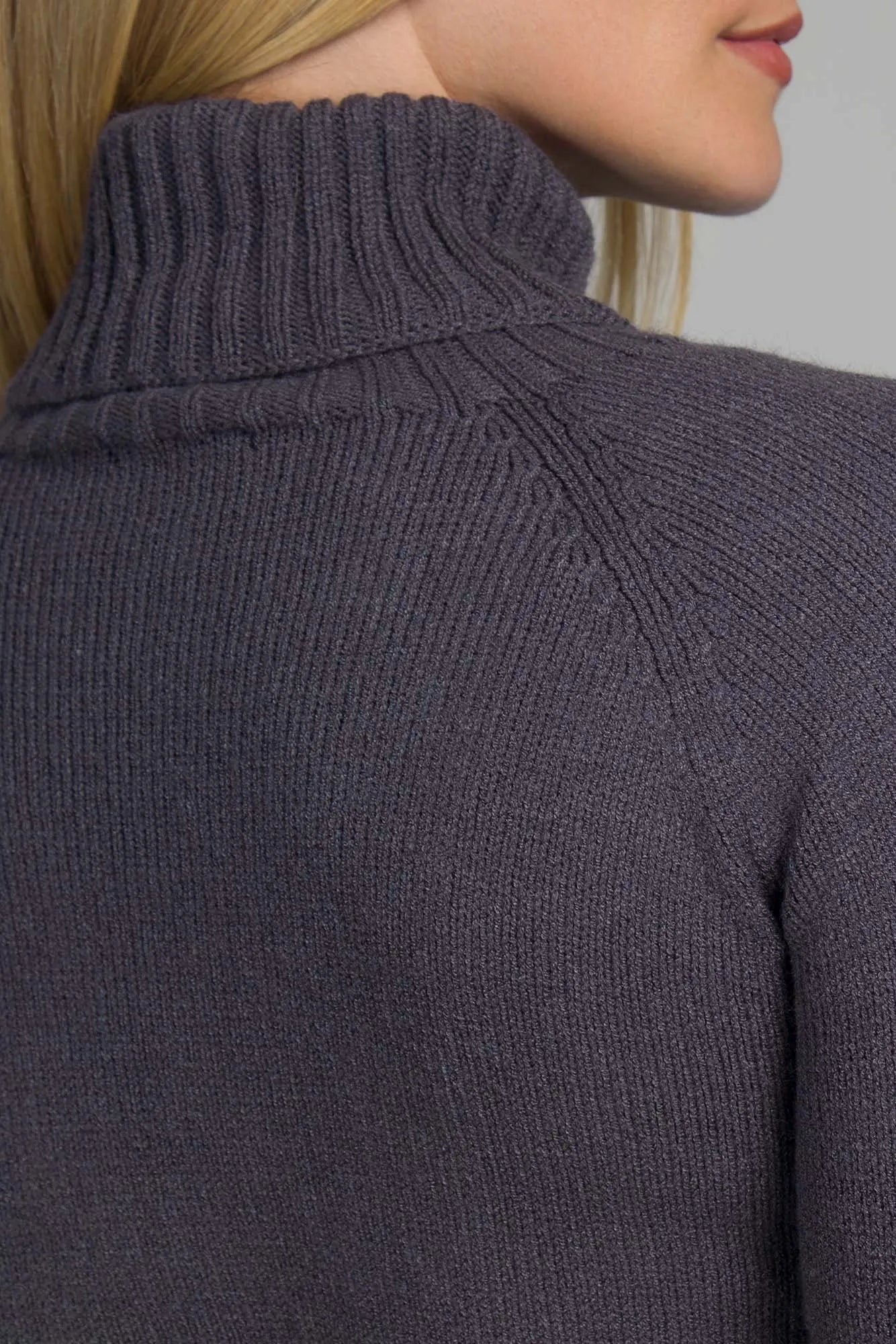 Women’s Dark Gray 3D Viscose Turtleneck Blouse