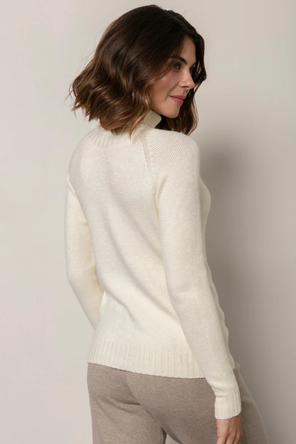 Women’s Natural 3D Viscose Turtleneck Blouse