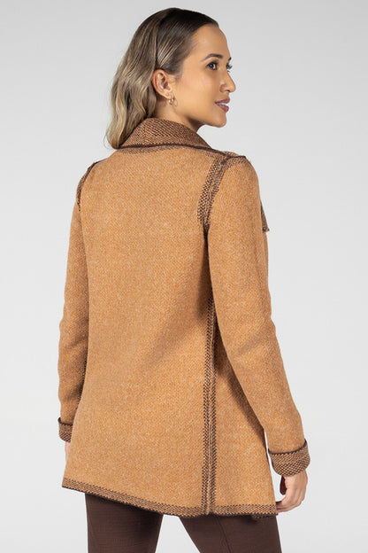 Women’s Reversible Knit Coat Brown – Elegant and Comfortable