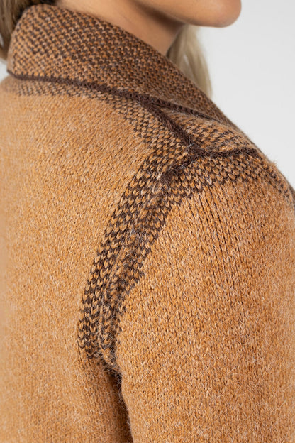 Women’s Reversible Knit Coat Brown – Elegant and Comfortable