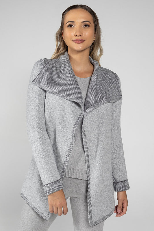Women’s Reversible Knit Coat Grey – Elegant and Comfortable