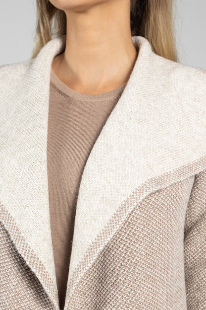 Women’s Reversible Knit Coat Beige – Elegant and Comfortable