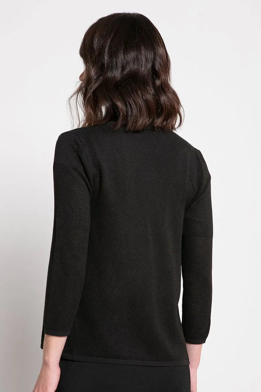 Women’s Black 7/8 Sleeve Open Front Knit Cardigan