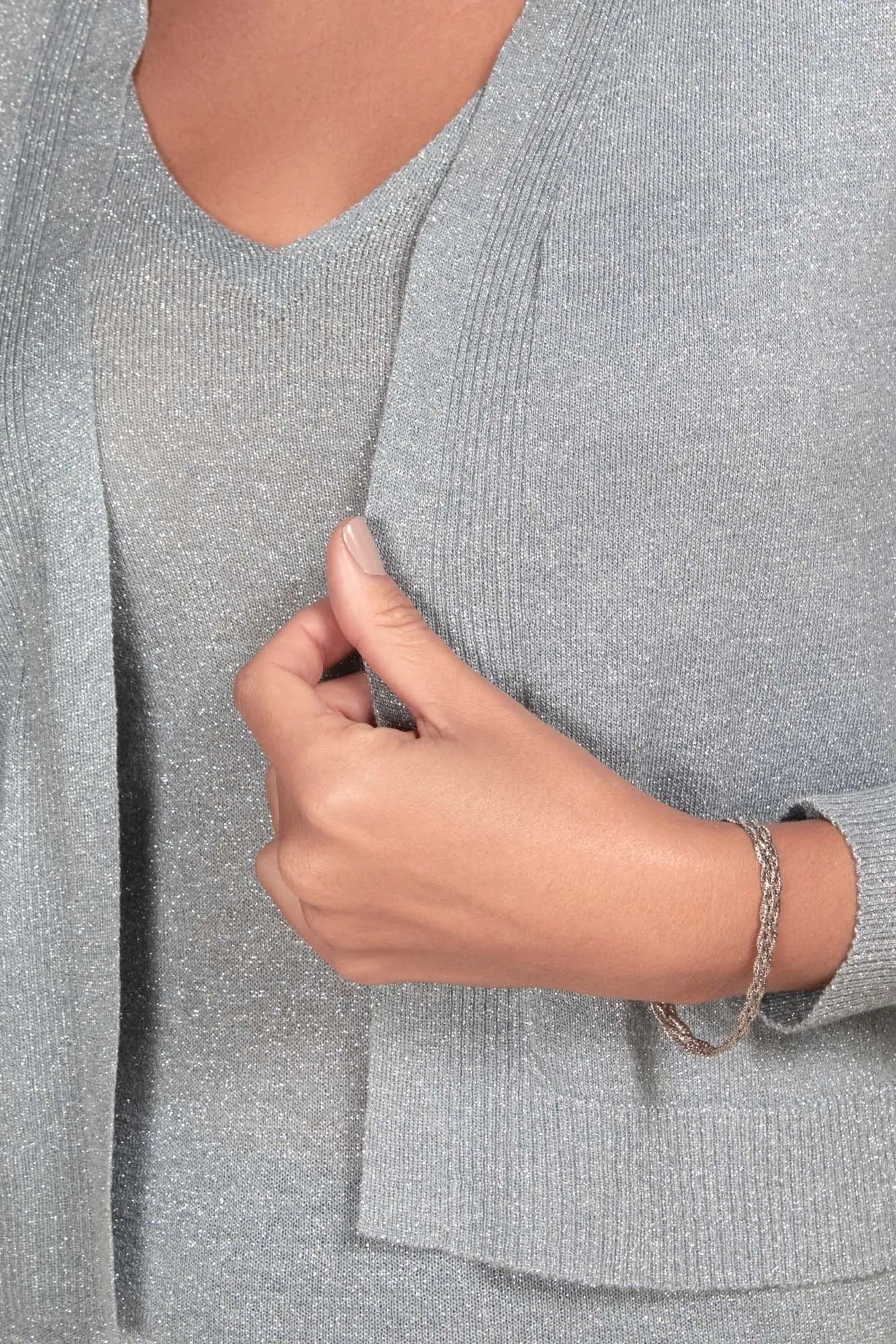 Women’s Light Blue Viscose Cardigan with Shine