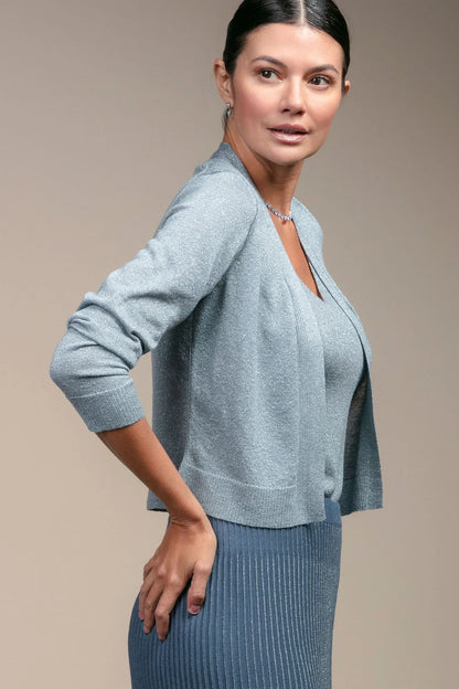 Women’s Light Blue Viscose Cardigan with Shine