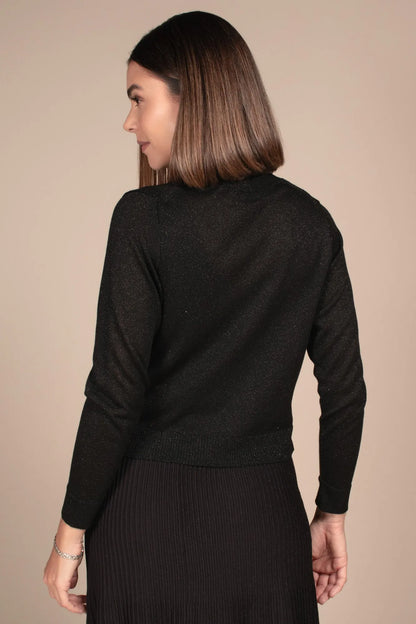 Women’s Black Viscose Cardigan with Shine