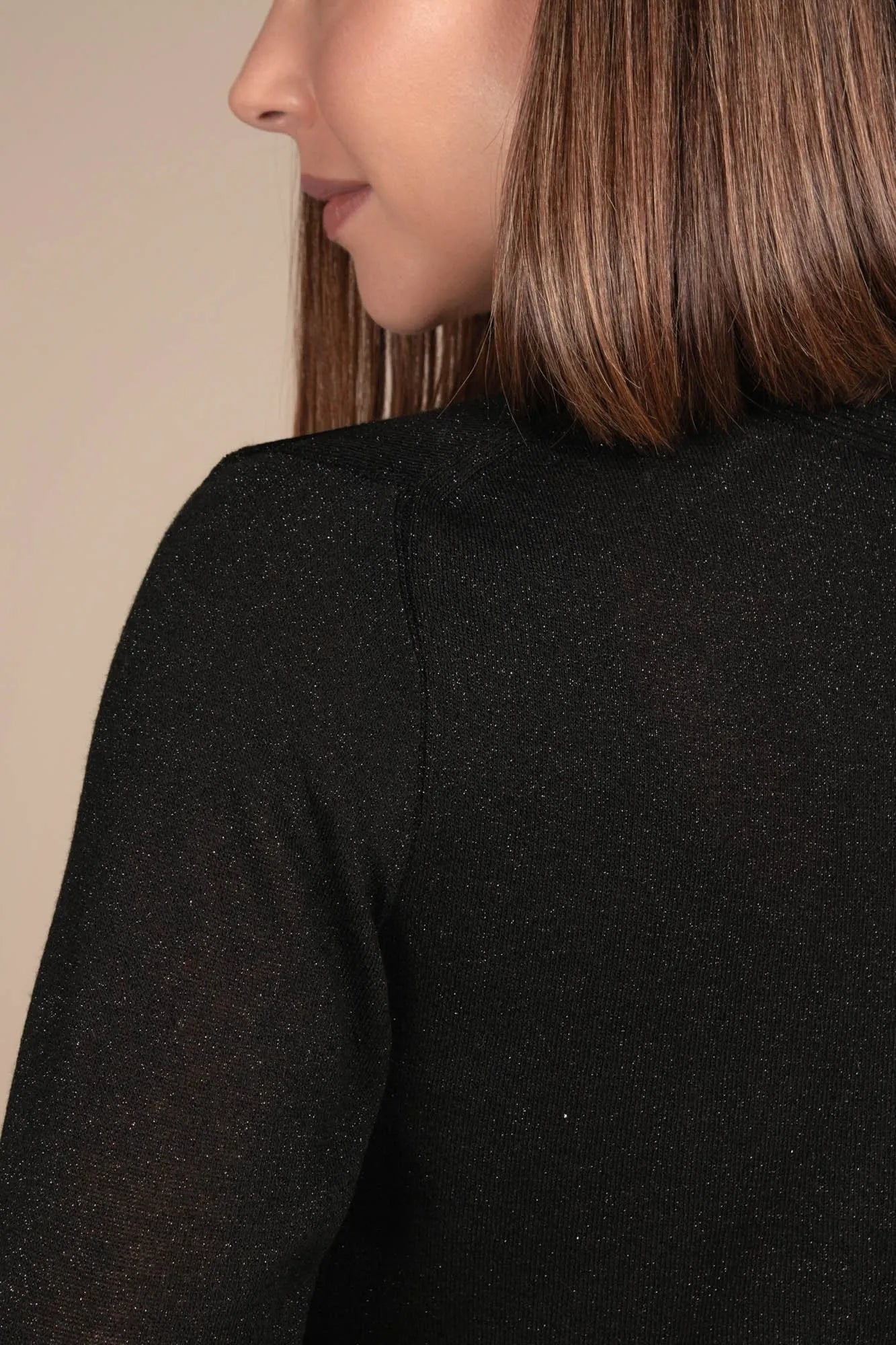 Women’s Black Viscose Cardigan with Shine