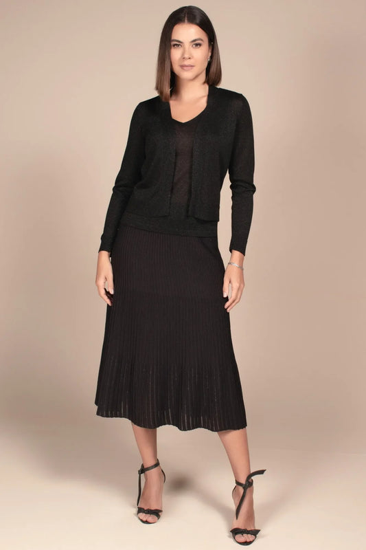 Women’s Black Viscose Cardigan with Shine